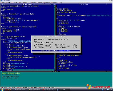 Skærmbillede Free Pascal Windows XP