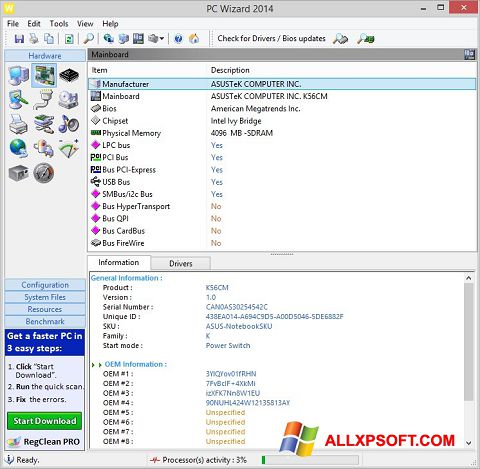 Skærmbillede PC Wizard Windows XP