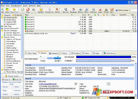 Skærmbillede BitComet Windows XP