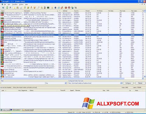 Skærmbillede StrongDC++ Windows XP