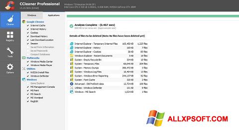 Skærmbillede CCleaner Professional Plus Windows XP