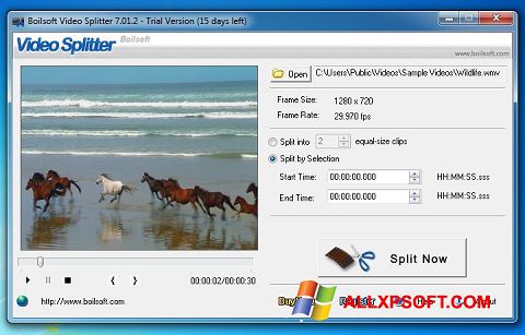 Skærmbillede Boilsoft Video Splitter Windows XP