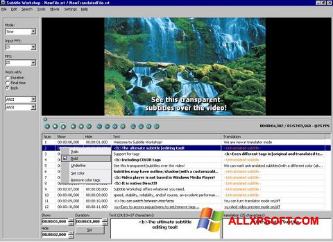 Skærmbillede Subtitle Workshop Windows XP