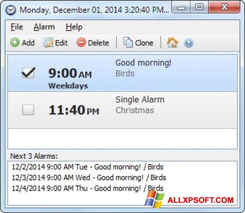 Skærmbillede Free Alarm Clock Windows XP