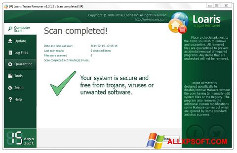Skærmbillede Loaris Trojan Remover Windows XP
