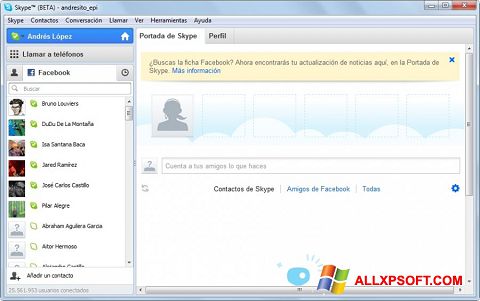 Skærmbillede Skype Beta Windows XP
