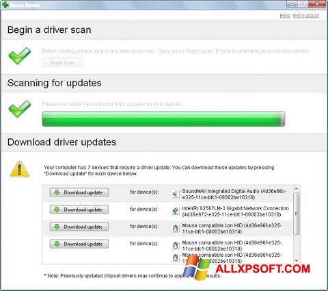 Skærmbillede Device Doctor Windows XP