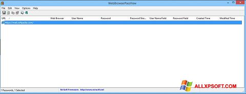 Skærmbillede WebBrowserPassView Windows XP
