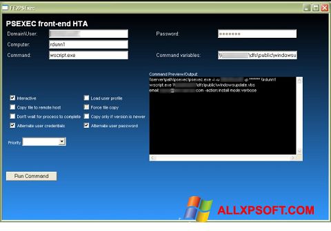 Skærmbillede PsExec Windows XP