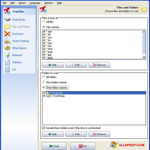 Skærmbillede DupKiller Windows XP