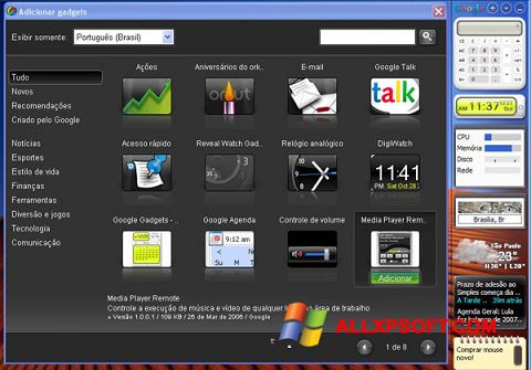 Skærmbillede Google Desktop Windows XP