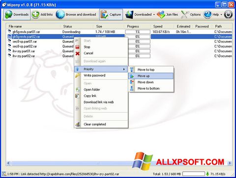 Skærmbillede Mipony Windows XP