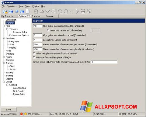 Skærmbillede Vuze Windows XP