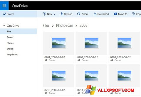 Skærmbillede OneDrive Windows XP