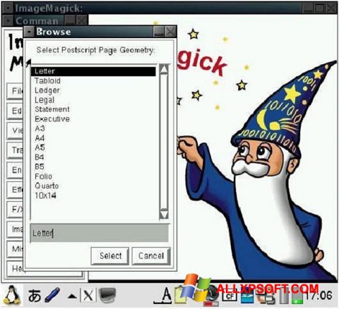 Skærmbillede ImageMagick Windows XP