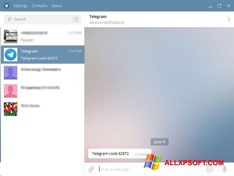 Skærmbillede Telegram Desktop Windows XP
