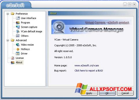 Skærmbillede VCam Windows XP