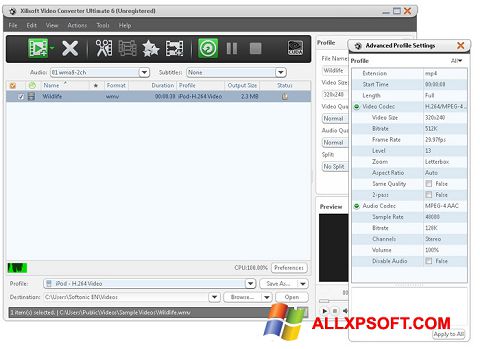 Skærmbillede Xilisoft Video Converter Windows XP