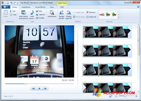 Skærmbillede Windows Live Movie Maker Windows XP